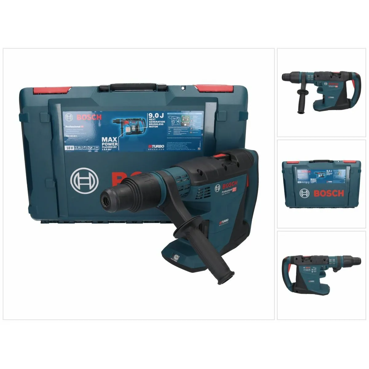 Bosch GBH 18V-40 C Professional Perforateur sans fil 9,0 J 18V - SDS max - BITURBO - Brushless Solo + Coffret XL-BOXX - sans batterie, sans chargeur (0611917100)