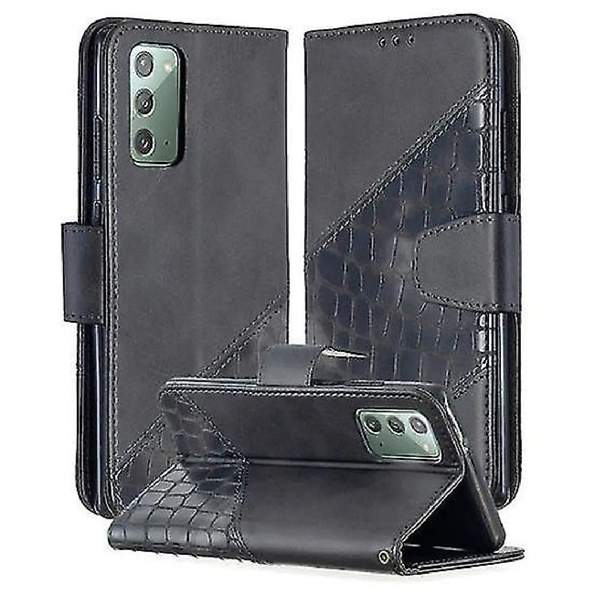 Boucle magnétique Pu Leather Galaxy Note 20 Case mobile protectrice