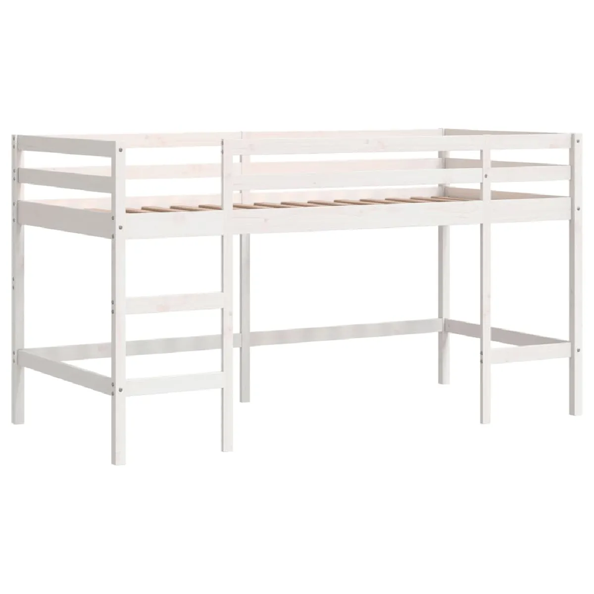 Lit mezzanine enfants échelle 90x190 cm bois pin massif