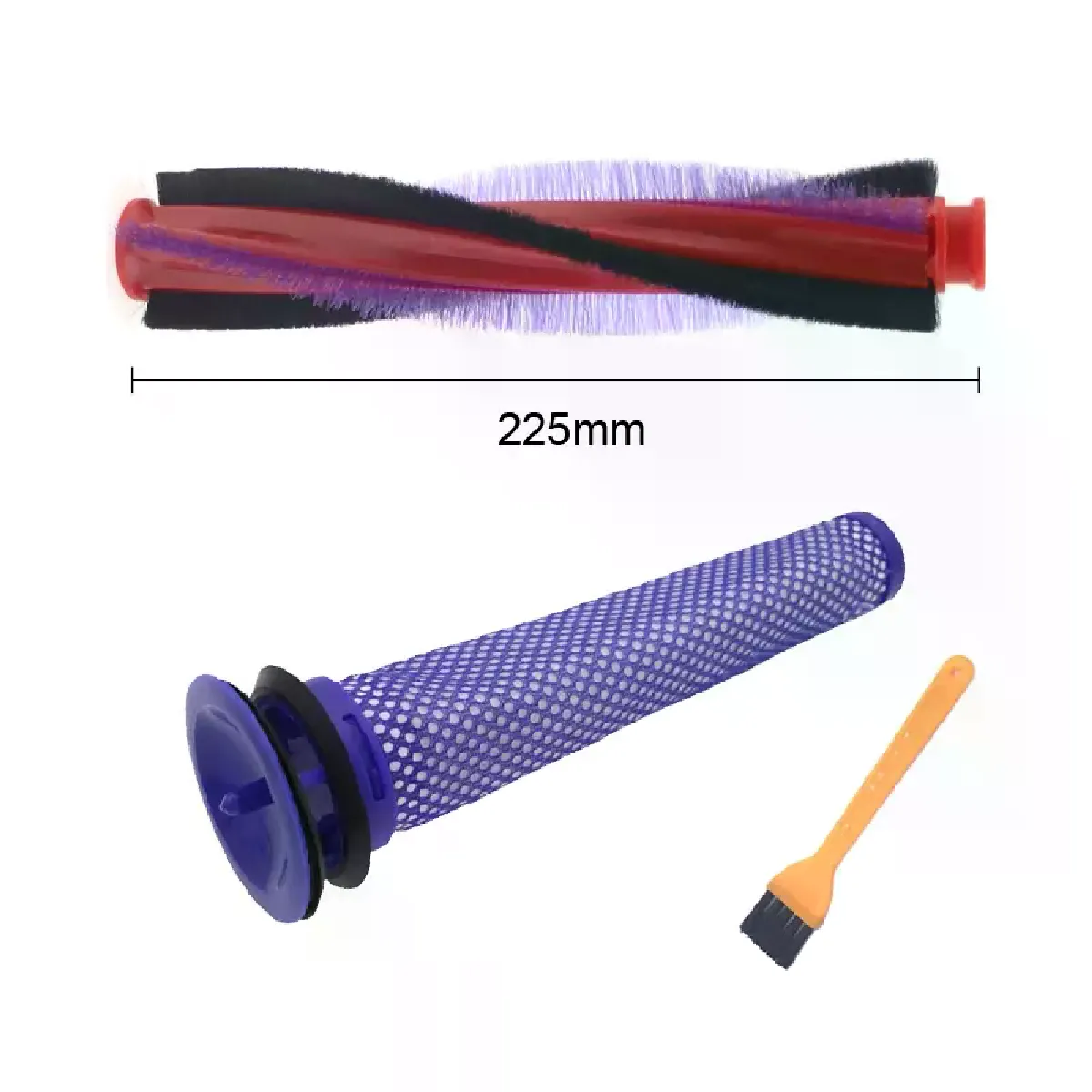 Brosse rouleau à poils pour Dyson Animal/V6/Fluffy (DC59/DC62/SV03), accessoires de nettoyage, barre de 18,5/22,5 cm, avec filtre