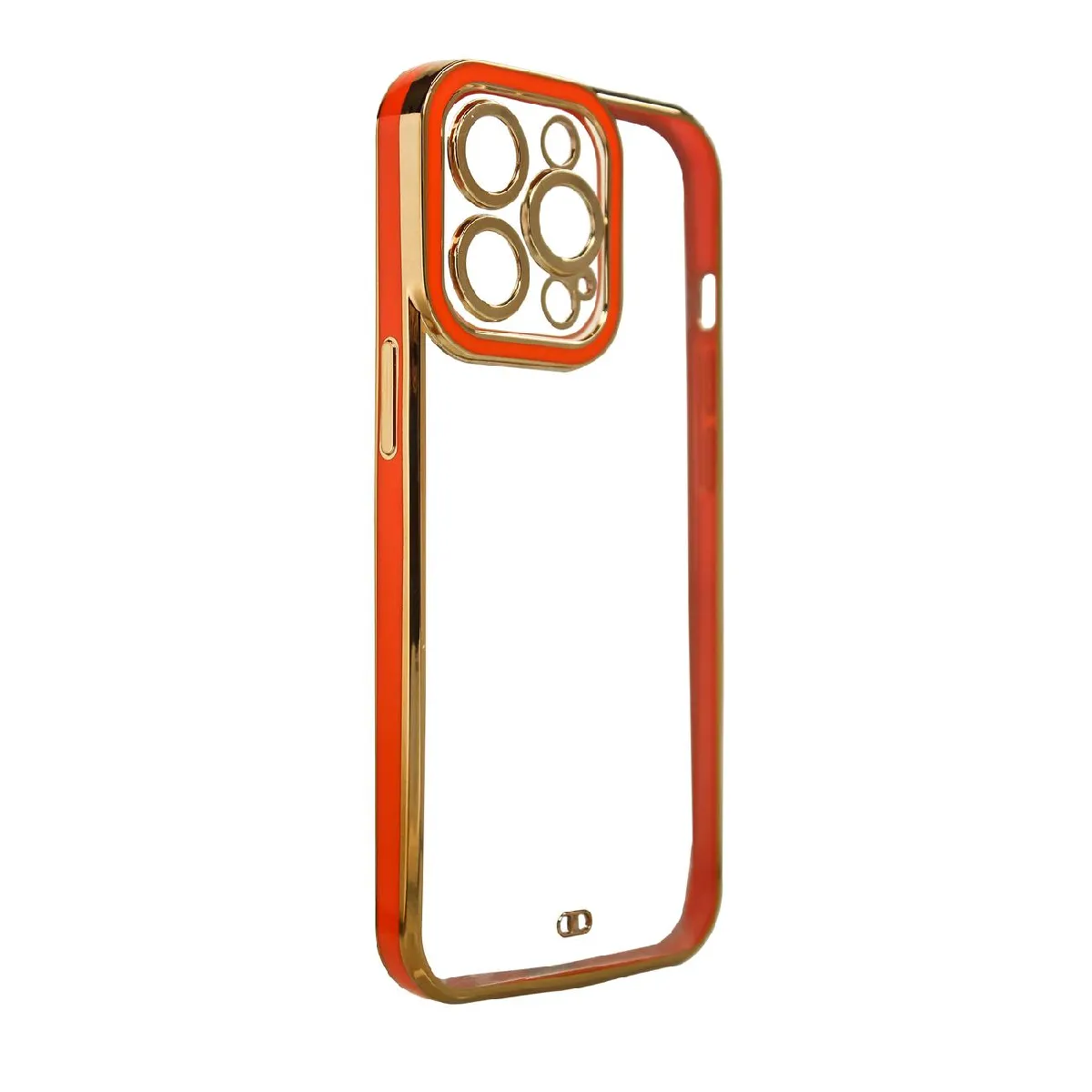 coque fashion pour iphone 13 pro gold frame gel cover rouge