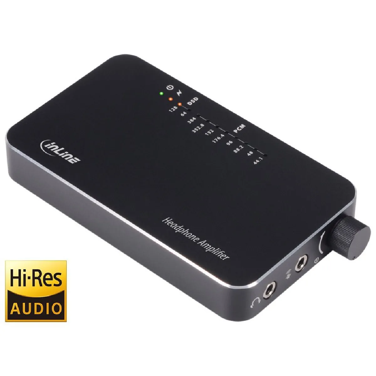 InLine Mobile AmpUSB, Hi-Res AUDIO HiFi DSD DAC audio USB, Amplificateur pour casque, 384 kHz / 32 bits