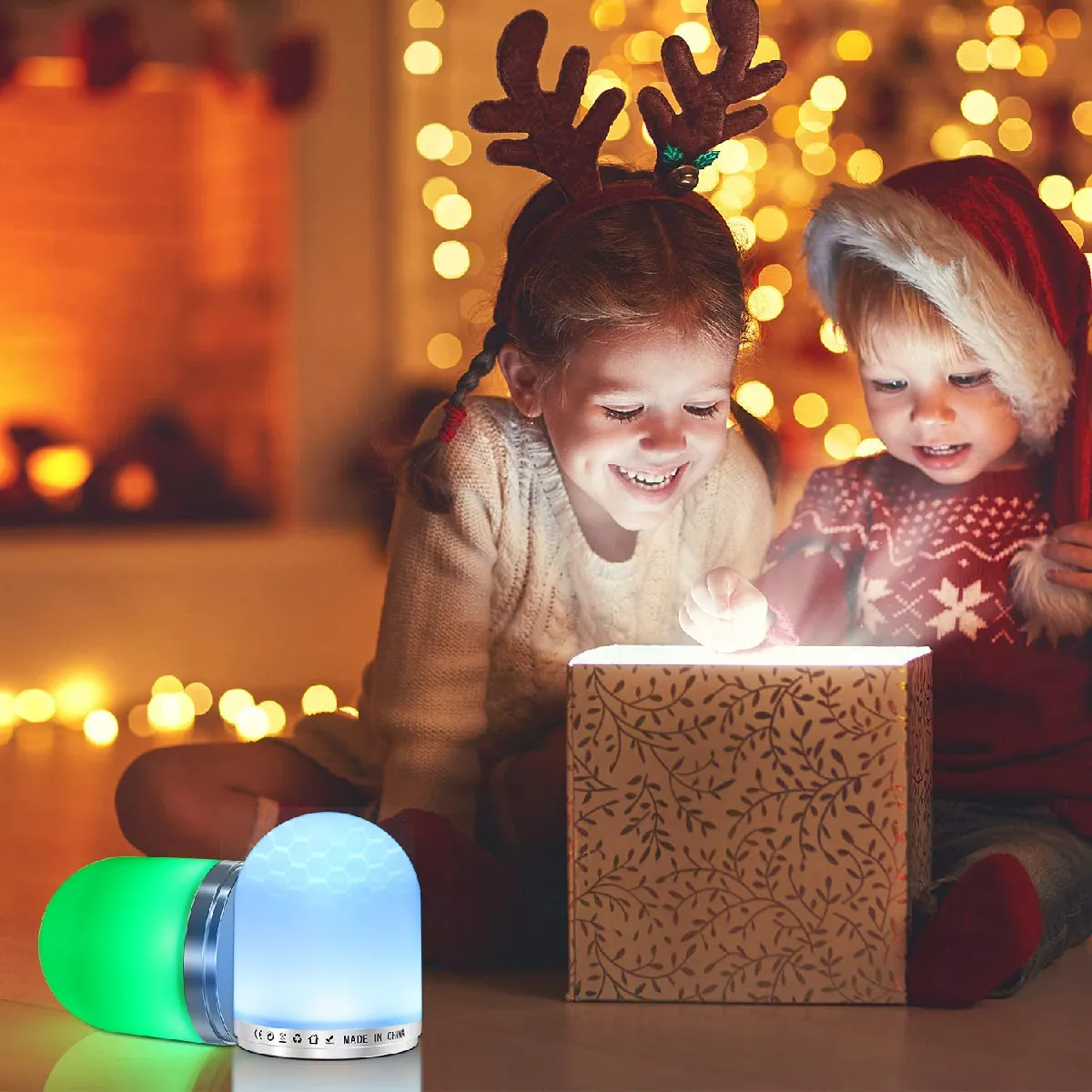 Veilleuse Bébé Veilleuse LED Portable Veilleuse de Nuit Bébé Lampe de Chevet USB Rechargeable avec Télécommande Veilleuse Couleur Veilleuse Reveil Enfant(2pcs)