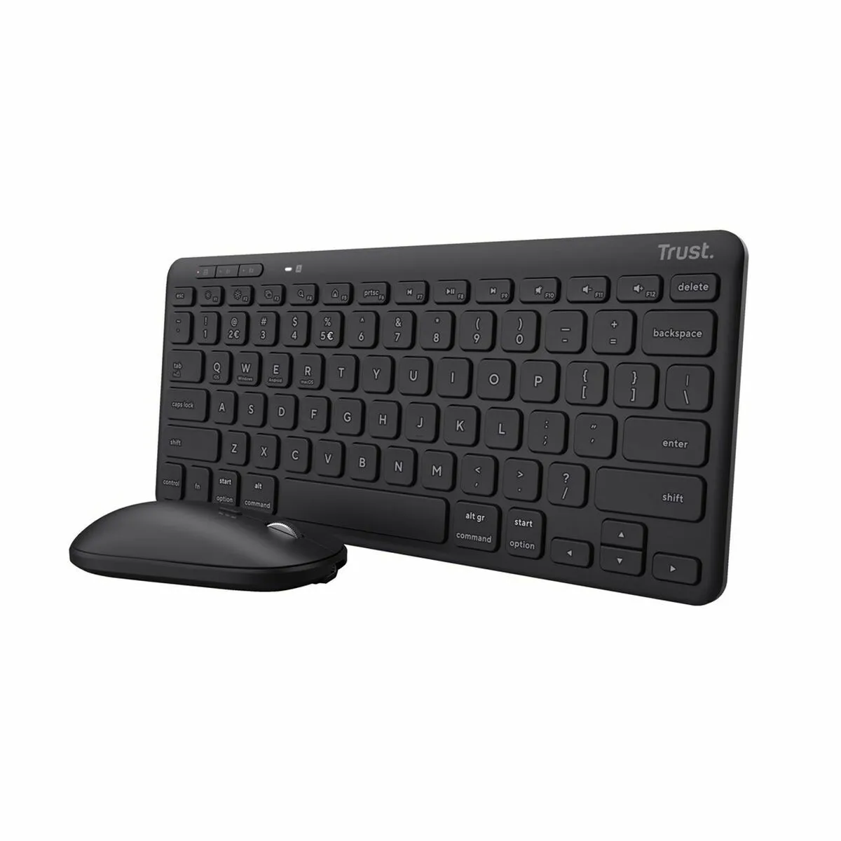 clavier et souris Trust Lyra Noir Monochrome Anglais QWERTY Qwerty US