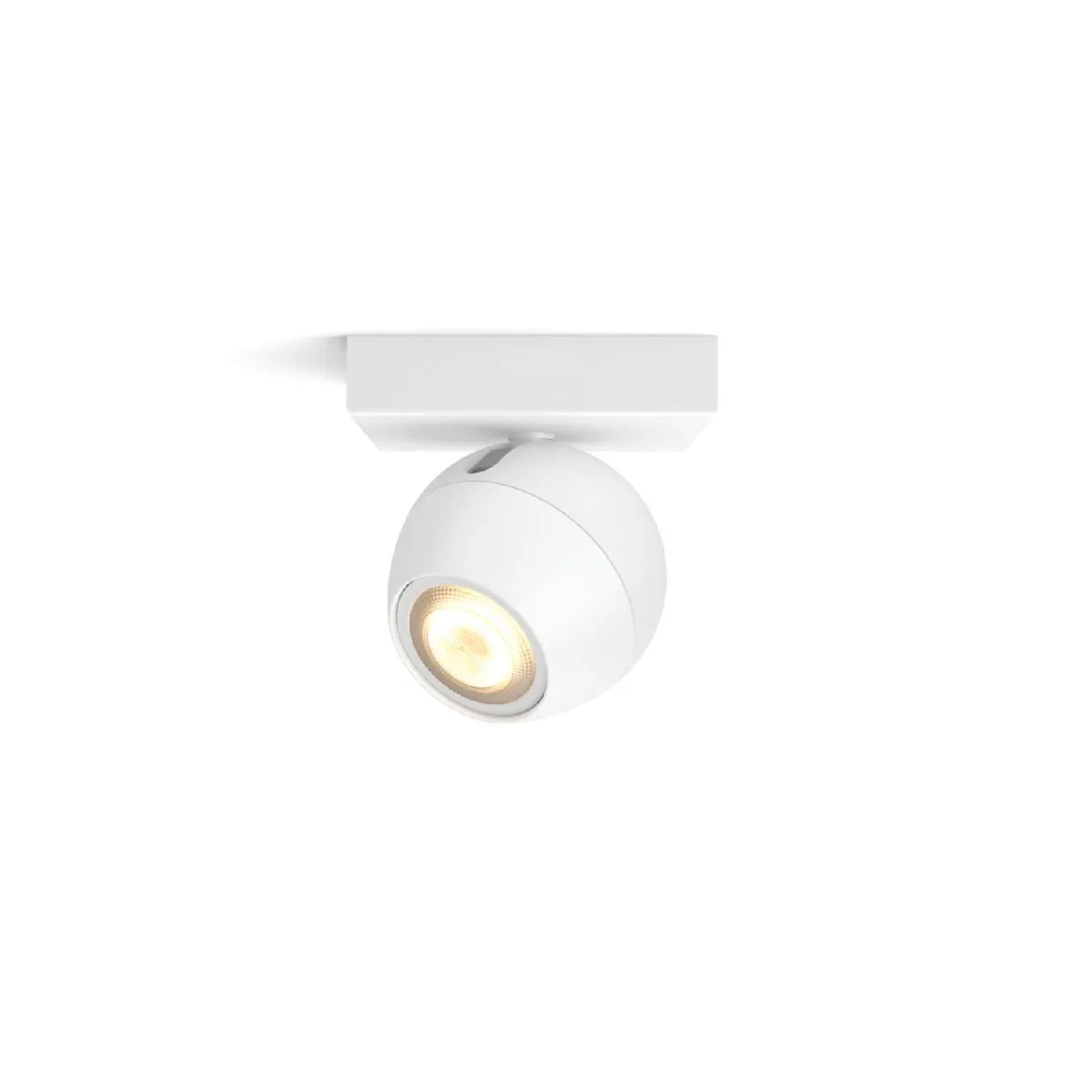 Ledkia Plafonnier White Ambiance Buckram 1 Spot GU10 Hue Blanc