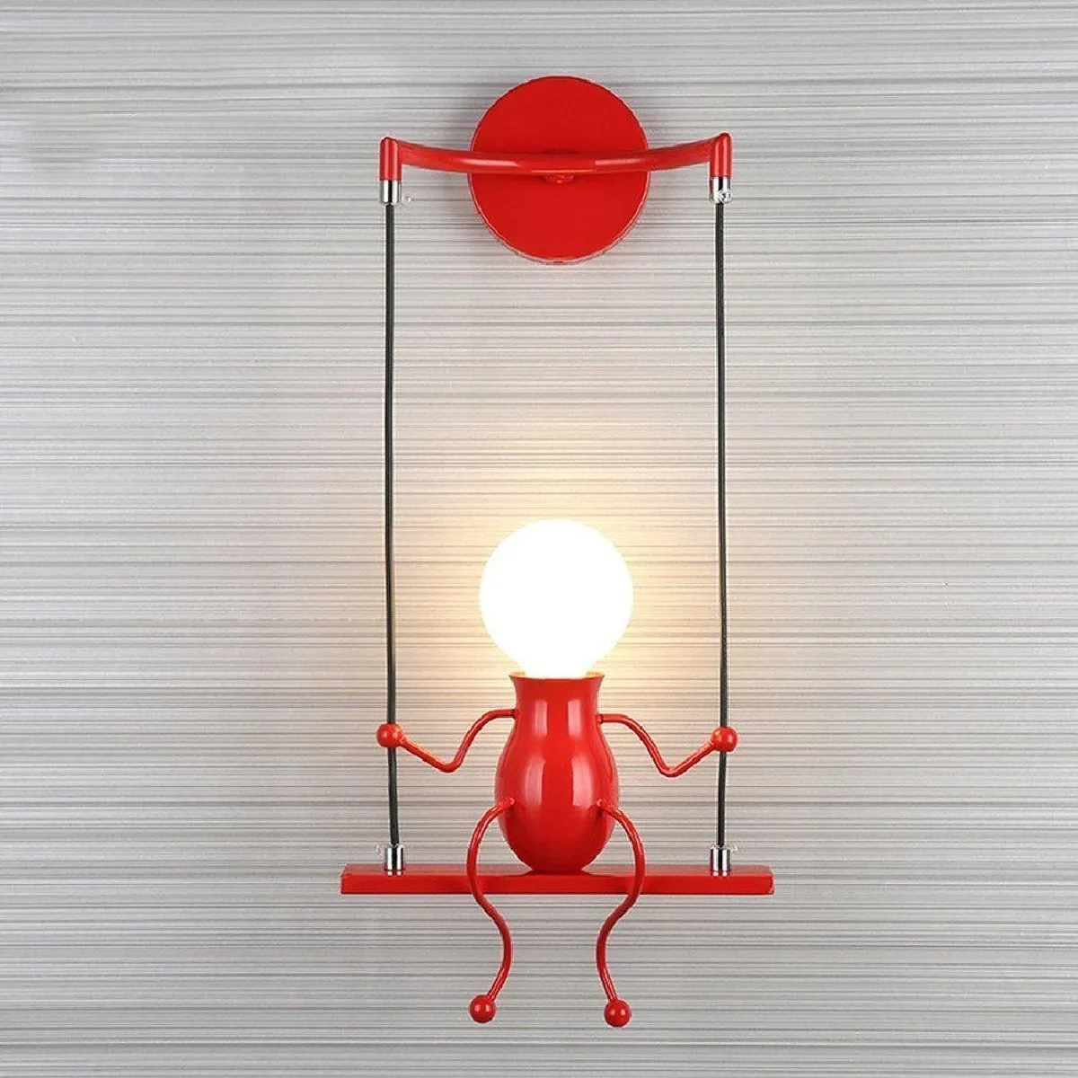 Moderne Lampe Murale Applique Créatif Simplicité Design Petite Personne Créatif E27 Luminaire Rouge pour Chambre d'enfant Couloir Décoratives Eclairage Cuisine Loft Bar