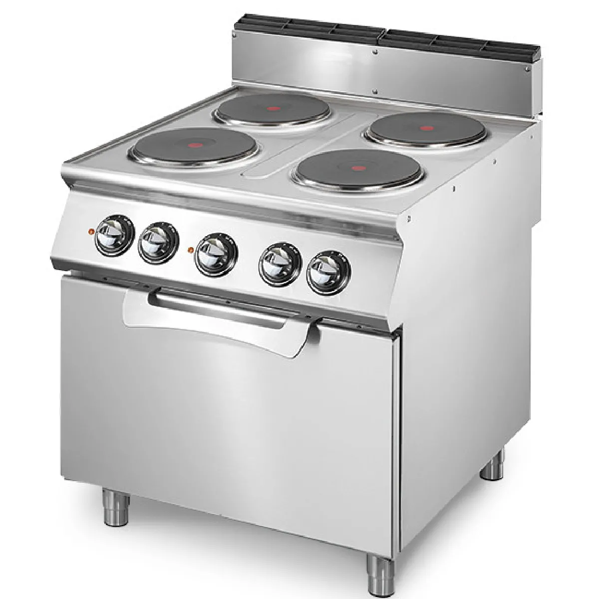 Cuisinière Électrique sur Four Électrique Statique GN 2/1, 4 Plaques en Fonte - Virtus