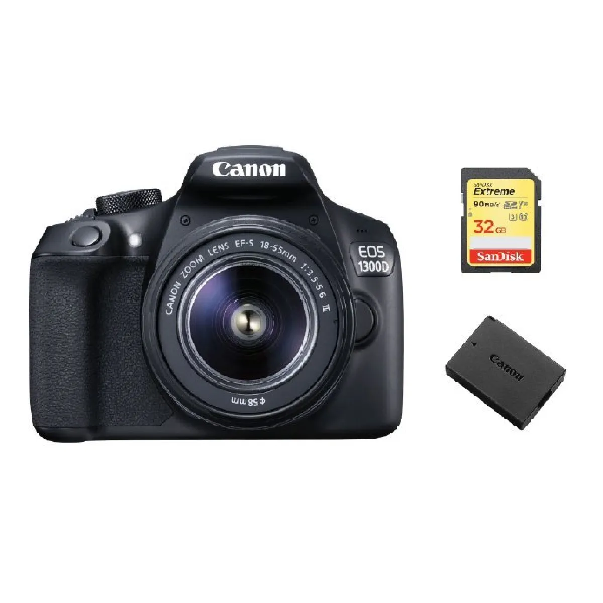 CANON EOS 1300D KIT EF-S 18-55mm F3.5-5.6 III + 32G SD card + LP-E10 Battery