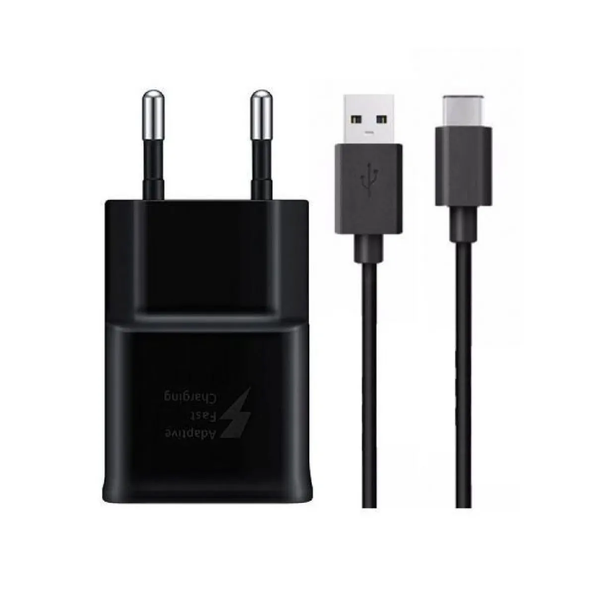 Charge Rapide pour Samsung Galaxy A8 2018 noir + câble 150 cm TYPE C