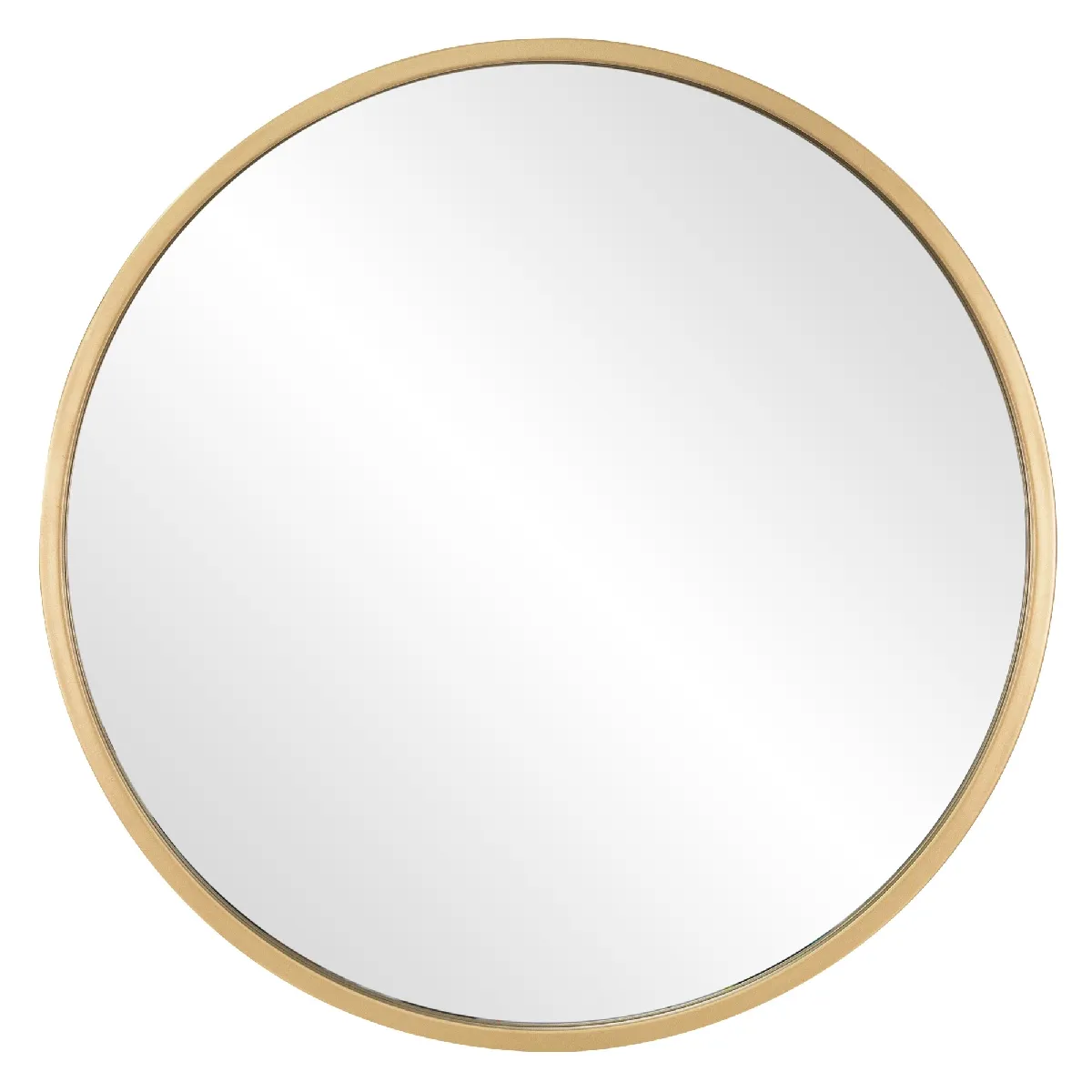 WOMO-DESIGN Miroir Mural Ø60 cm, Doré, Miroir Rond avec Cadre en Métal, Miroir Décoratif, Miroir Maquillage, Design Moderne, Miroir Suspendu pour Entrée, Salle de Bain, Chambre, Salon, Couloir