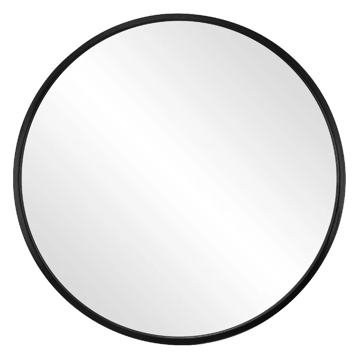 WOMO-DESIGN Miroir Mural Ø70 cm, Noir, Miroir Rond avec Cadre en Métal, Miroir Décoratif, Miroir Maquillage, Design Moderne, Miroir Suspendu pour Entrée, Salle de Bain, Chambre, Salon, Couloir