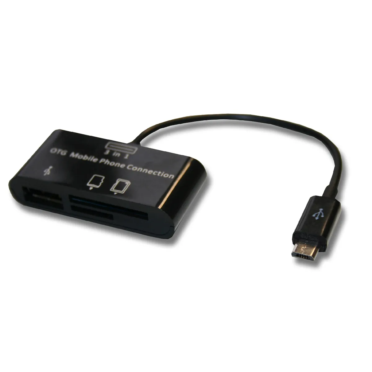 USB Host OTG câble adaptateur avec lecteur de carte pour Samsung Galaxy Note 2 II GT-N7100, etc. comme Nokia CA-157, Samsung ET-R205U.