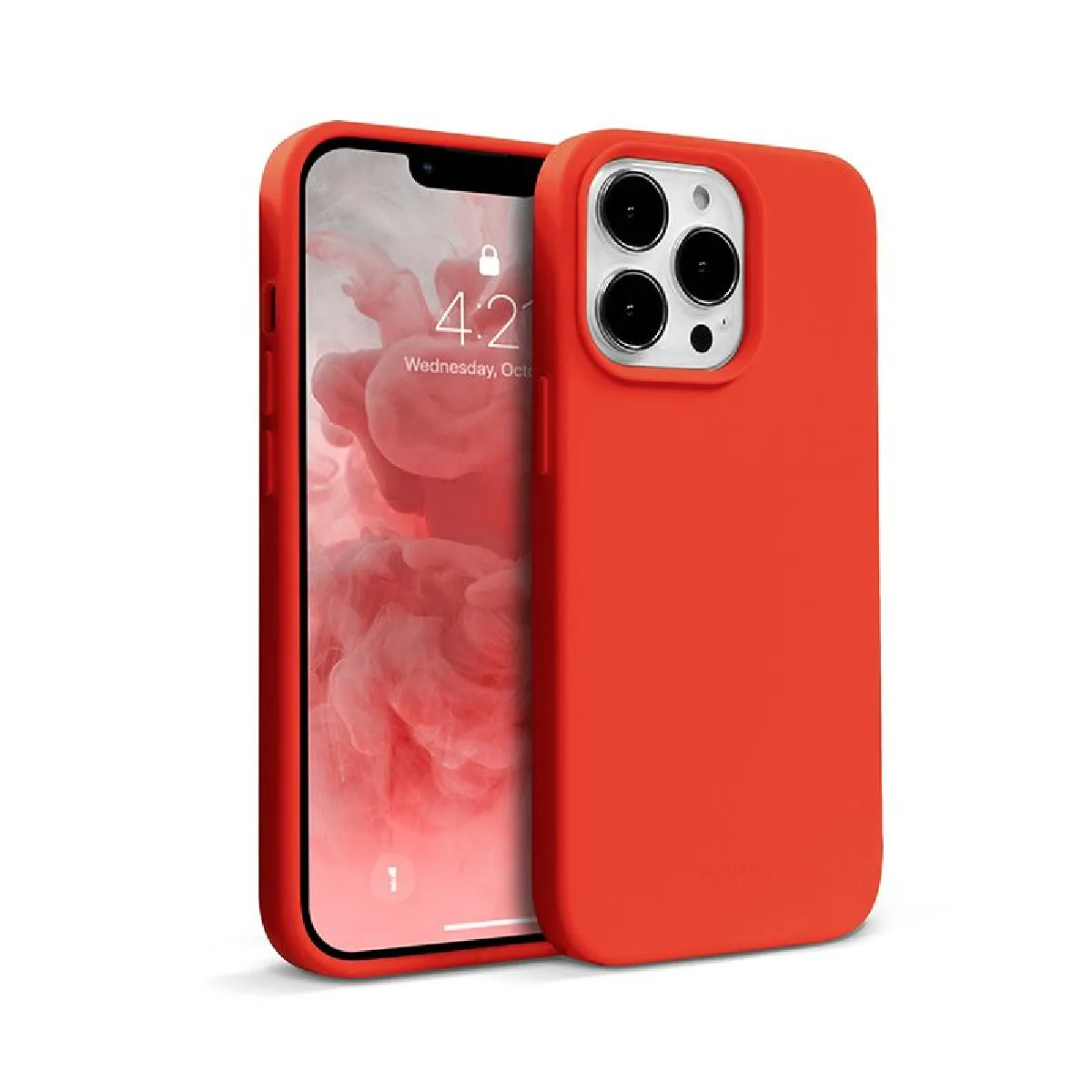 Coque en silicone liquide Crong Color Cover pour iPhone 13 Pro Max (Rouge)