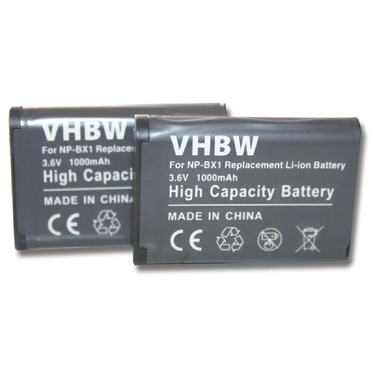 2 batteries 1000mAh pour Sony Cybershot DSC-RX1, DSC-RX100, DSC-HX300, DSC-WX300 DSC-HX400, DSC-HX400V DSC-HX50 DSC-HX50V remplace NP-BX1