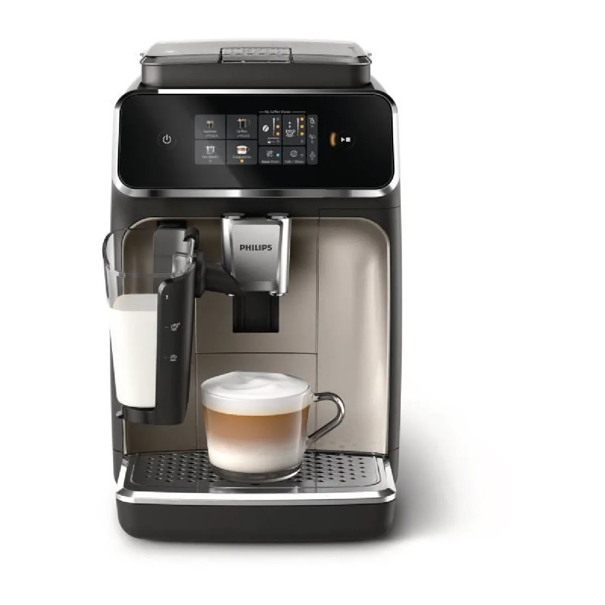 Machine a espresso automatique - PHILIPS - Silent Brew EP2336/40 - 4 boissons LatteGo - Noir chromé