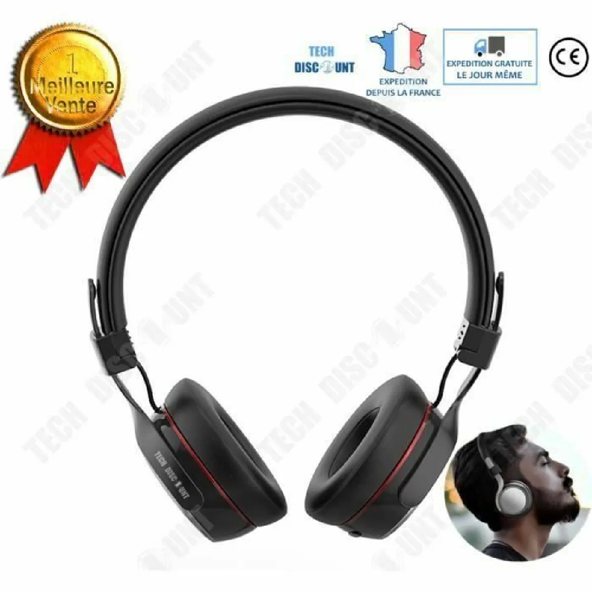 TD Casque bluetooth audio sans fil enfant anti bruit gamer écouteurs oreillette musique téléphone qualité sonore réduction du bruit