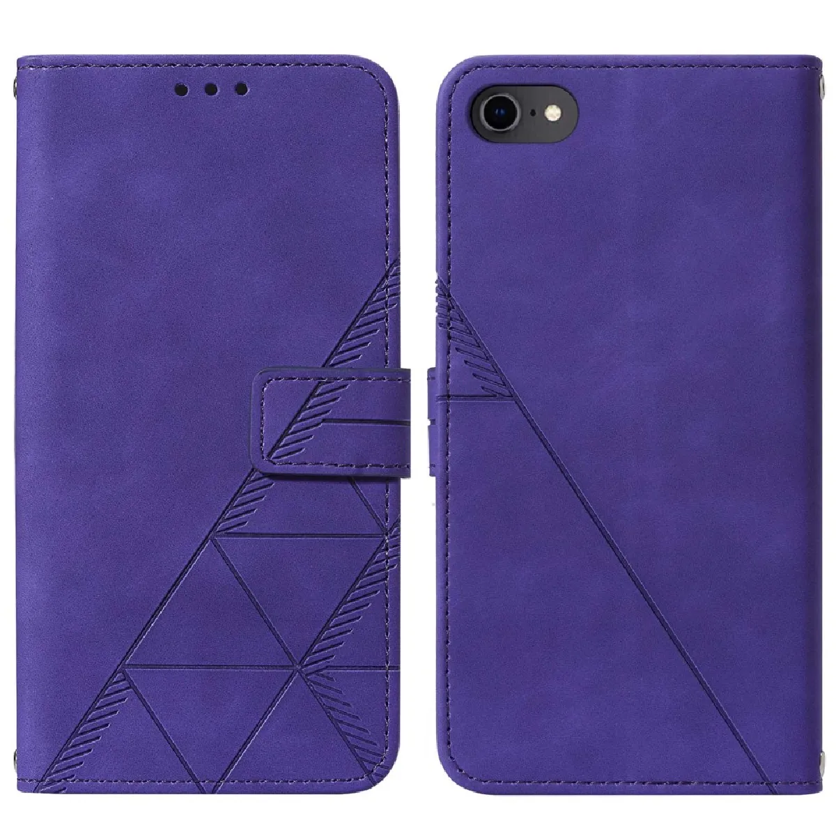 Etui en PU fermeture magnétique, motif lignes violet pour votre iPhone 6 4.7-pouces/7 4.7 pouces/8 4.7 pouces/SE (2nd Generation)