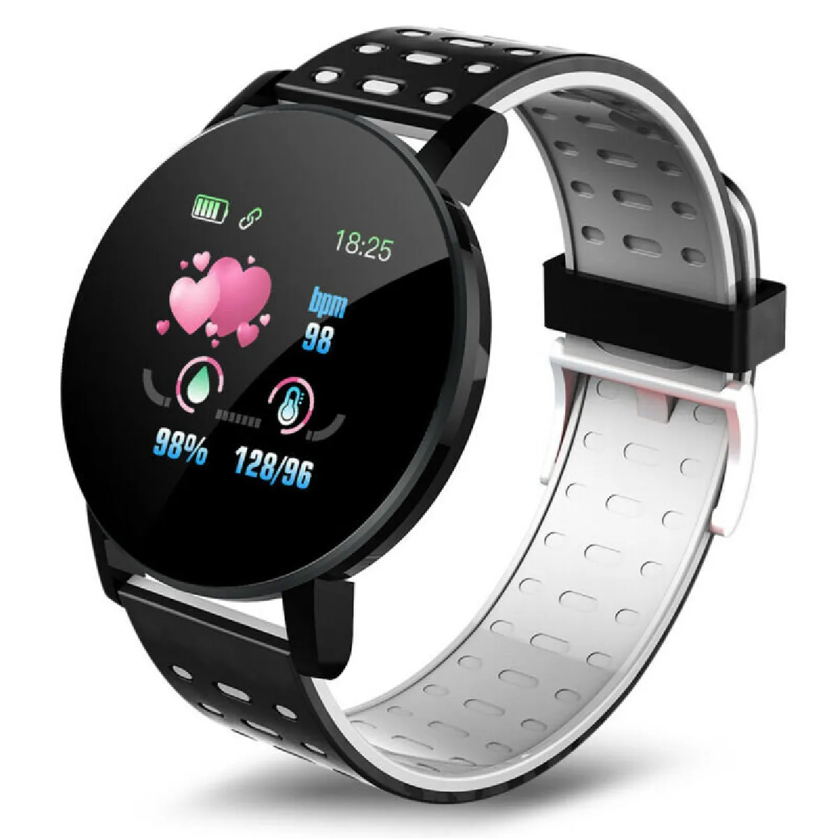 Montre intelligente, bracelet, fréquence cardiaque, tensiomètre, traceur Bluetooth.