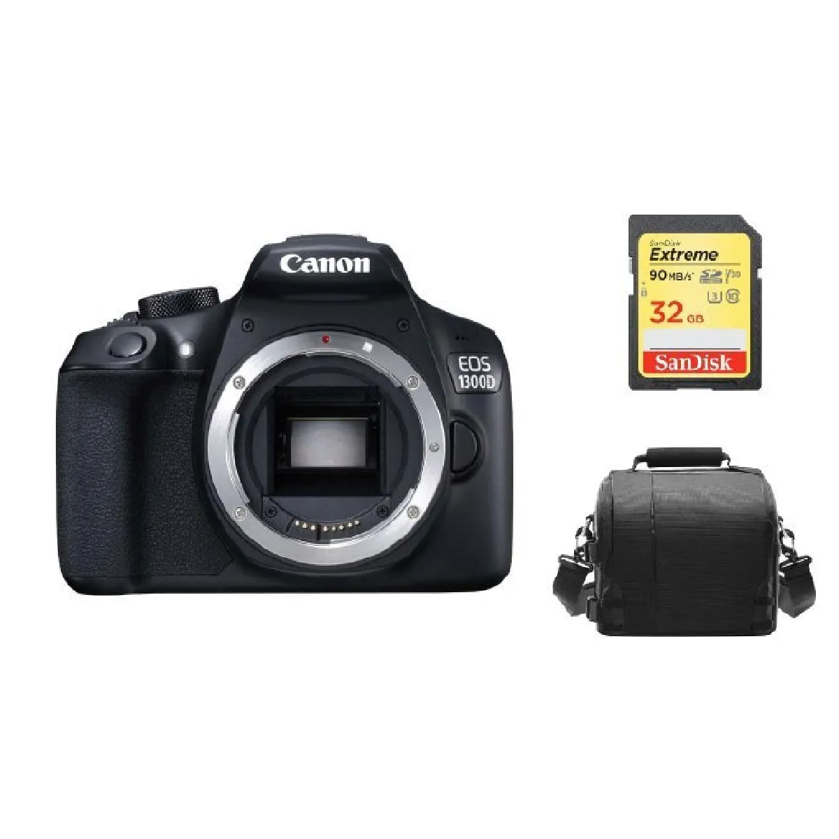 CANON EOS 1300D Body + 32GB SD card + camera Bag