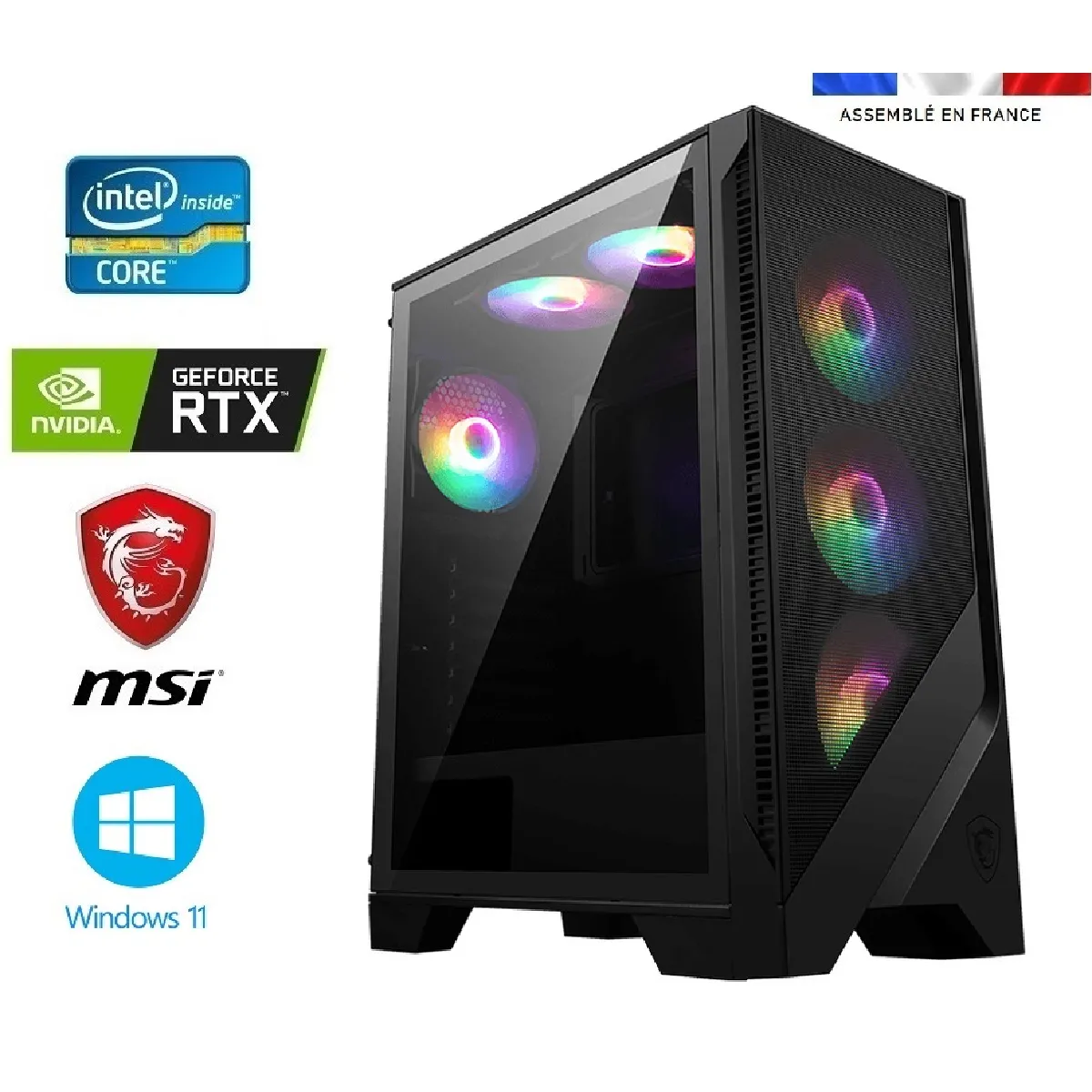 PC Gamer i7-12700F - RTX 4070 12Go MSI Ventus 2X - 32Go Ram - SSD 1To + HDD 2To - MSI Mag Forge 120A - Windows 11