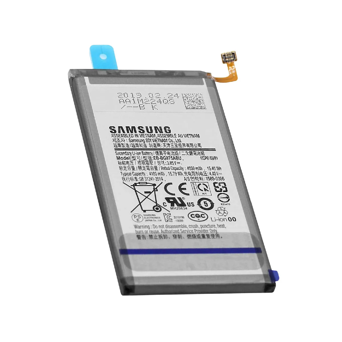 Batterie Interne Samsung Galaxy S10 Plus 4100mAh Original EB-BG975ABU Noir