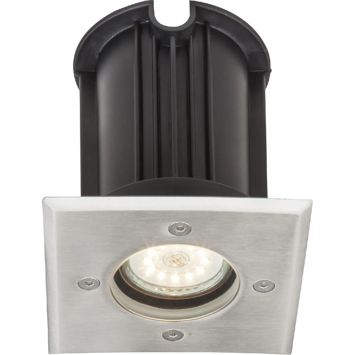 Luminaire extérieur en inox carré - Diam. 11 cm - Gris