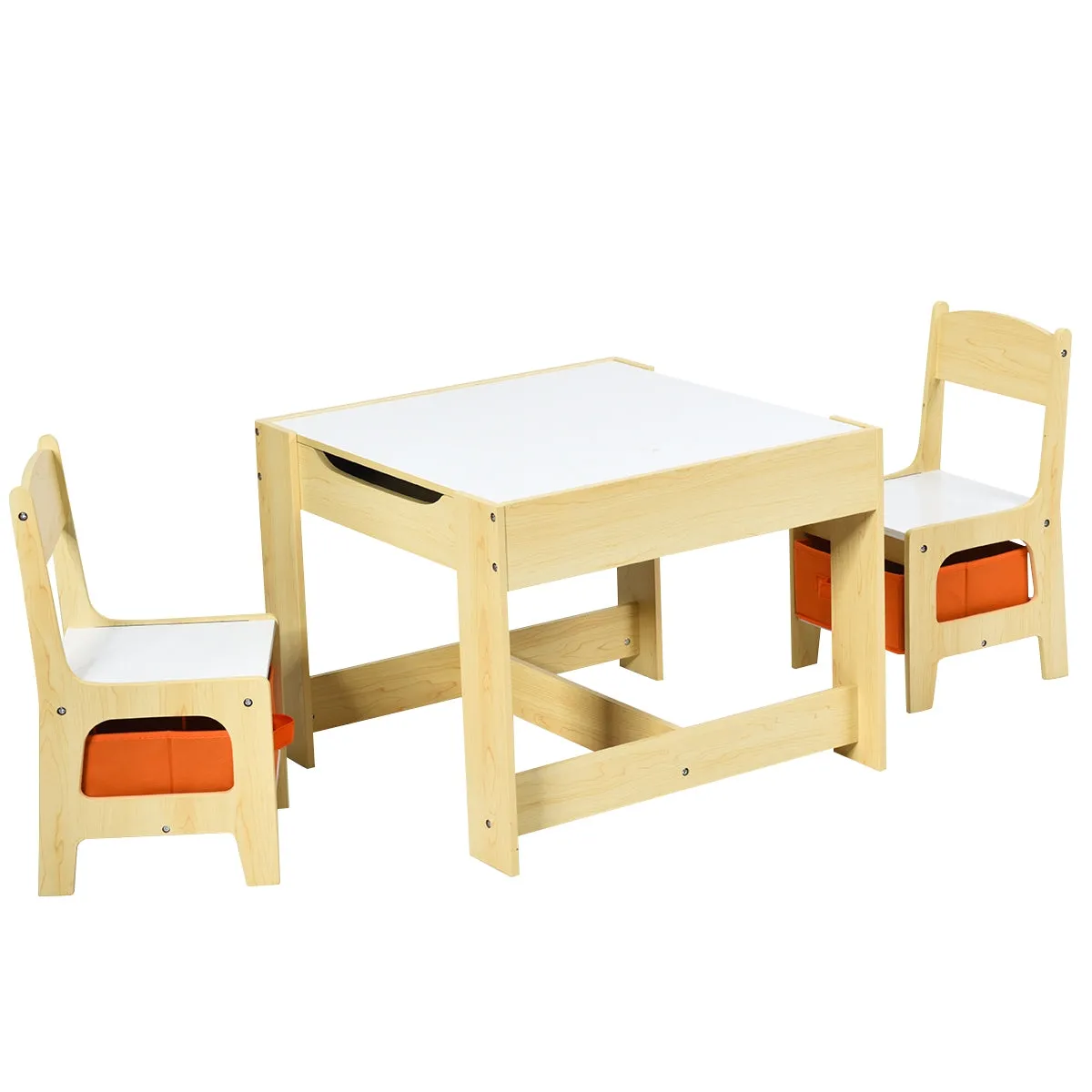 Table enfant tableau amovible à 2 faces et 2 boîtes avec chaise bureau enfant avec rangement taille compacte pour chambre enfant école 20_0009446