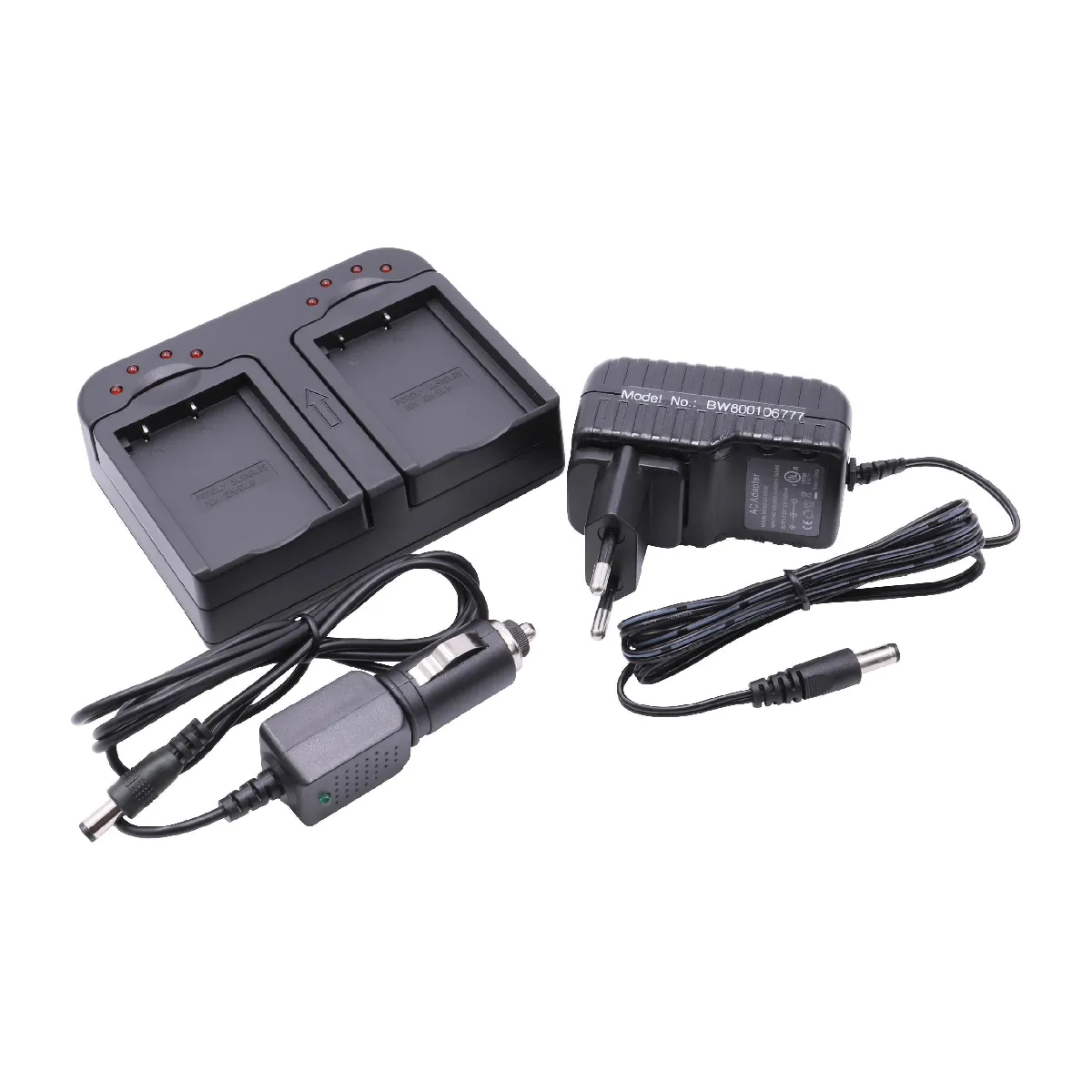 vhbw Chargeur rapide duel 2 parties chargeur automobile compatible avec EN-EL9, EN-EL9a pour Nikon D40 SLR, D40x DSLR, D60 DSLR, D3000, D5000