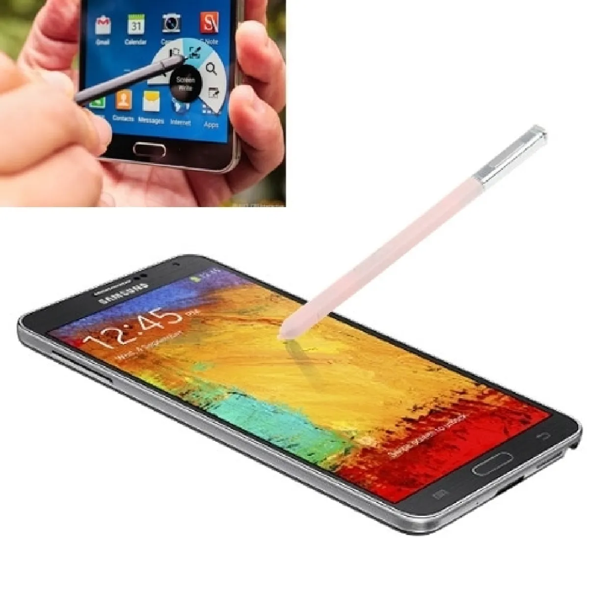 Pour Samsung Galaxy Note III rose / N9000 Stylet S Stylus / Smart Pressure Sensitive