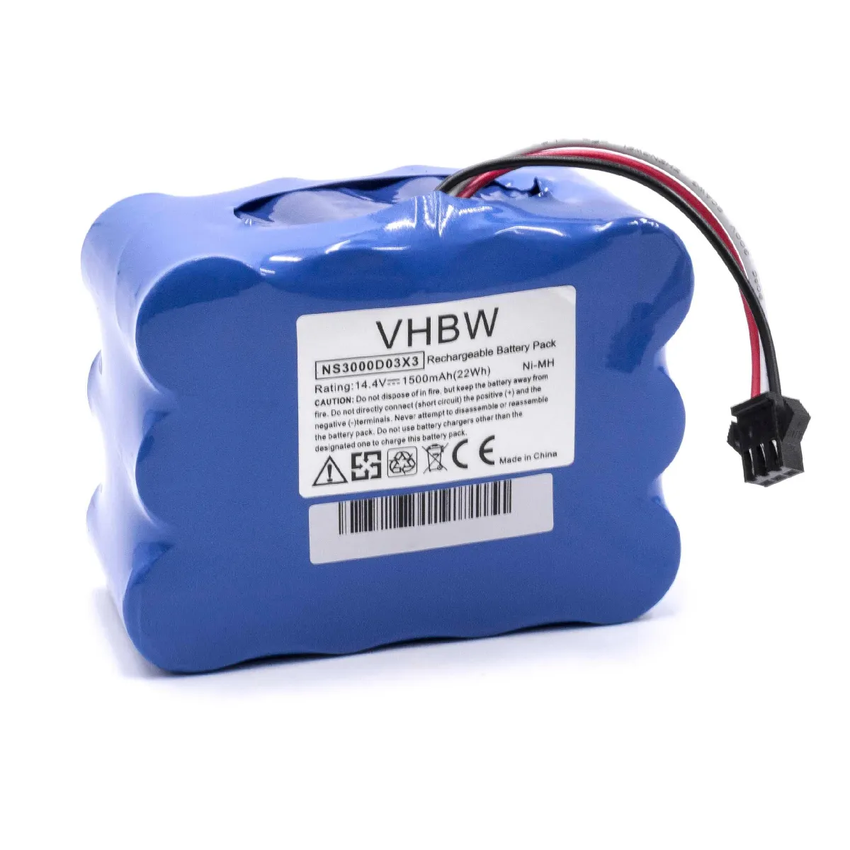 vhbw NiMH batterie 1500mAh (14.4V) pour robot aspirateur Home Cleaner robots domestiques H.Koenig SWR22