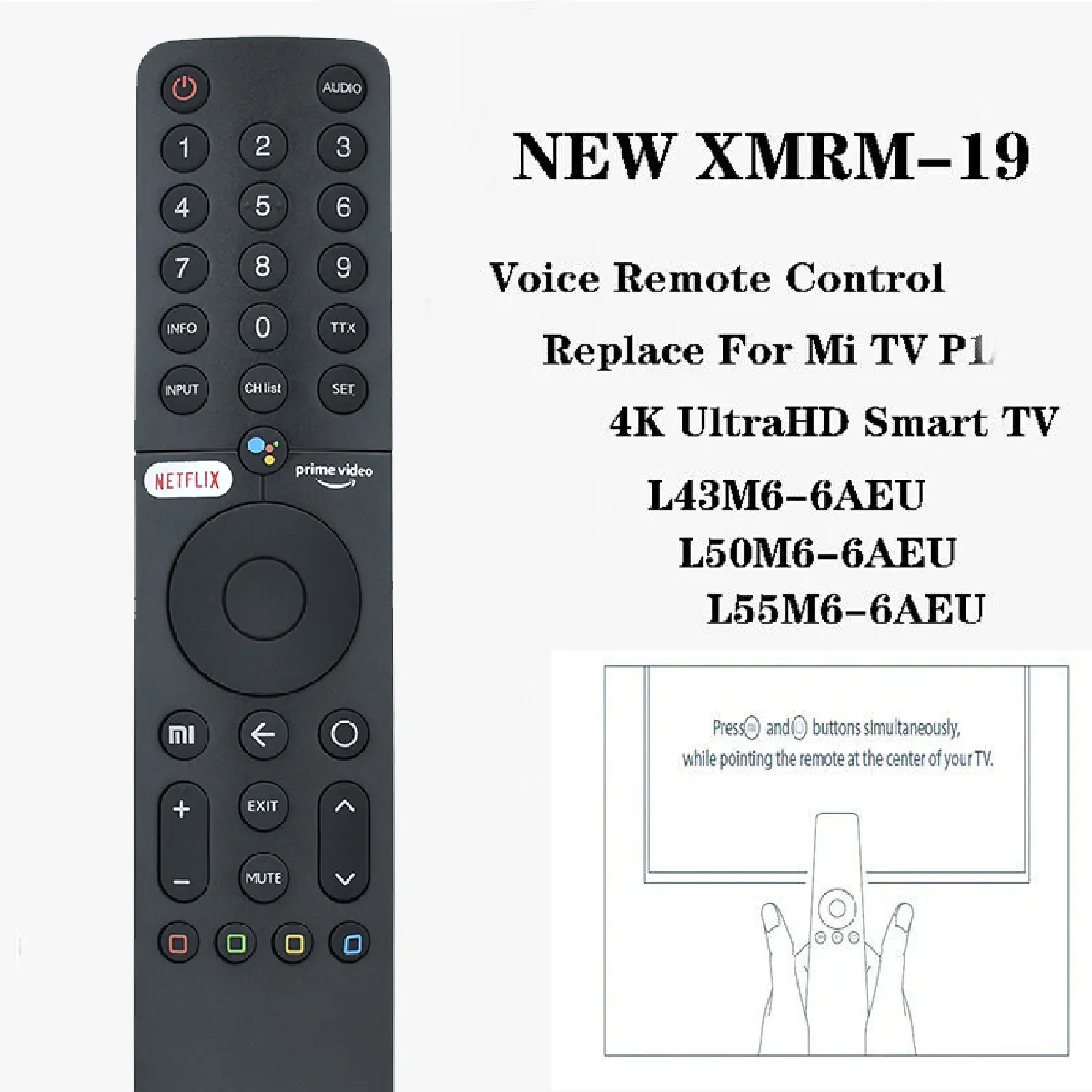 XMRM-19 convient à la télécommande vocale mi TV L55M6-6AEU L43M6-6AEU