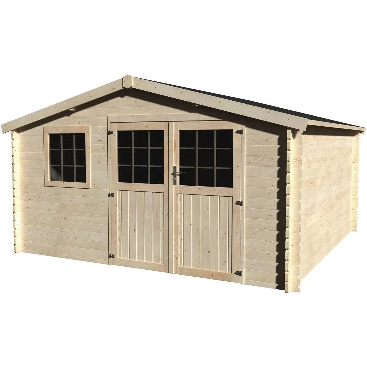 Abri jardin bois Vallauris - 15.84 m² - 3.98 x 3.98 x 2.29 m - 34 mm