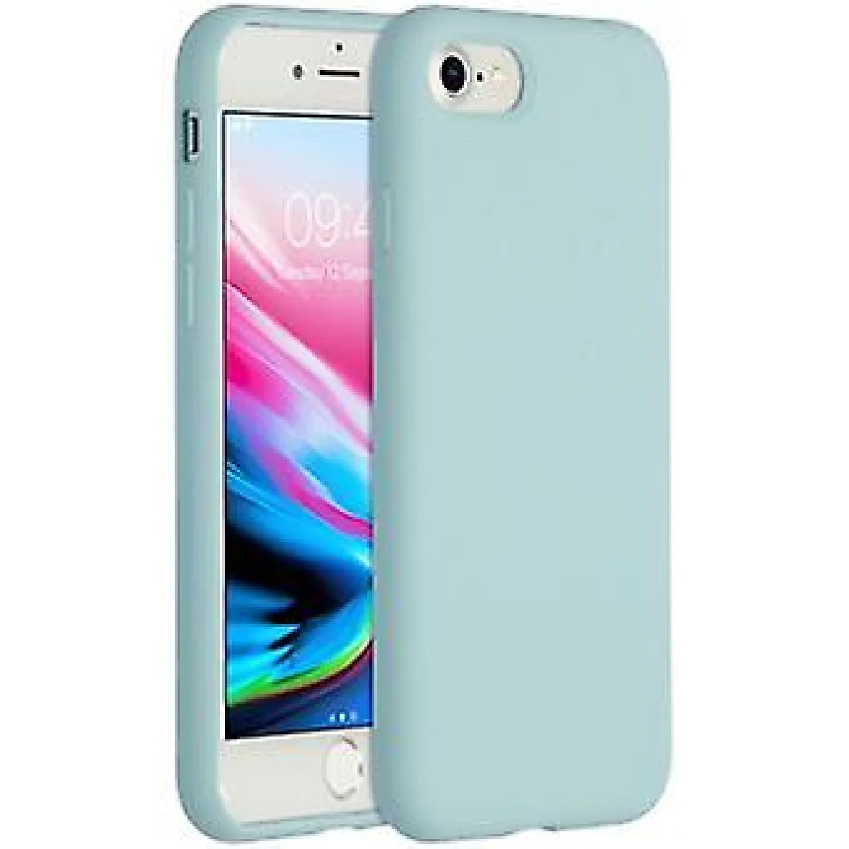 Étui en silicone liquide pour iPhone SE (2020) / 8/7 - bleu clair