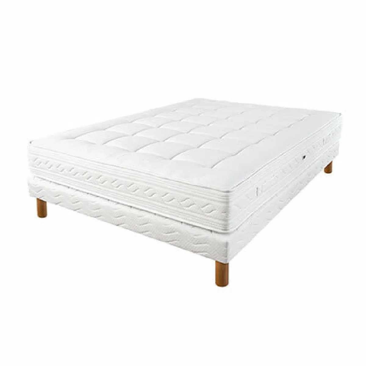 Ensemble matelas ressorts ensachés 180x200 cm capitonné + sommiers