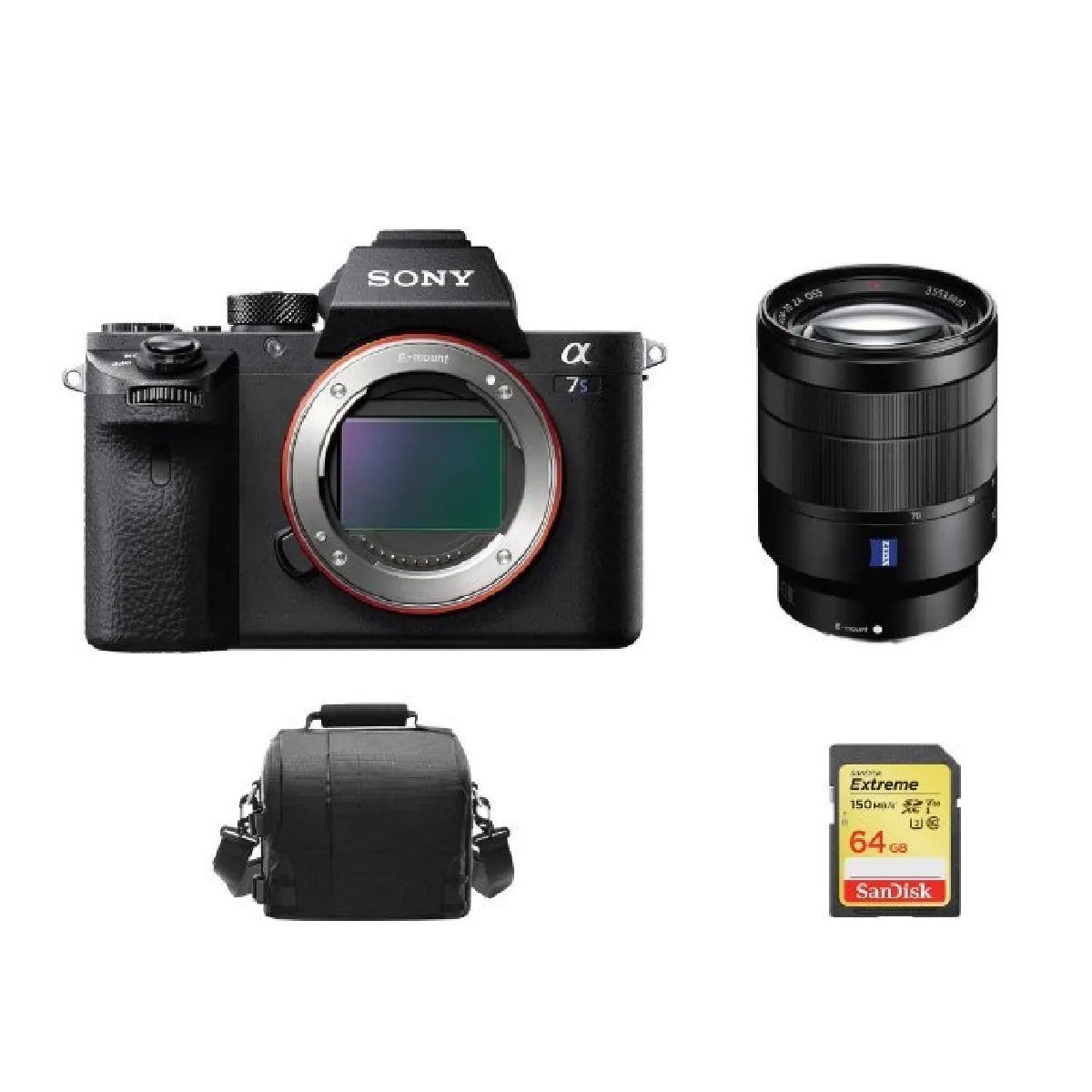 SONY A7S II + SEL 24-70MM F4 ZA OSS + 64GB SD card + camera Bag