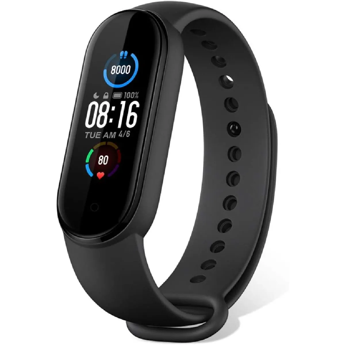 Xiaomi mi Band 5 Smart Fitness Bracelet Cardiofréquencemètre, Trackers d'activité, étanche de Sport 5ATM Bluetooth 5.0 Couleur AMOLED Montre Connectée, 1.1" Smartwatch pour iOS Android(noir)