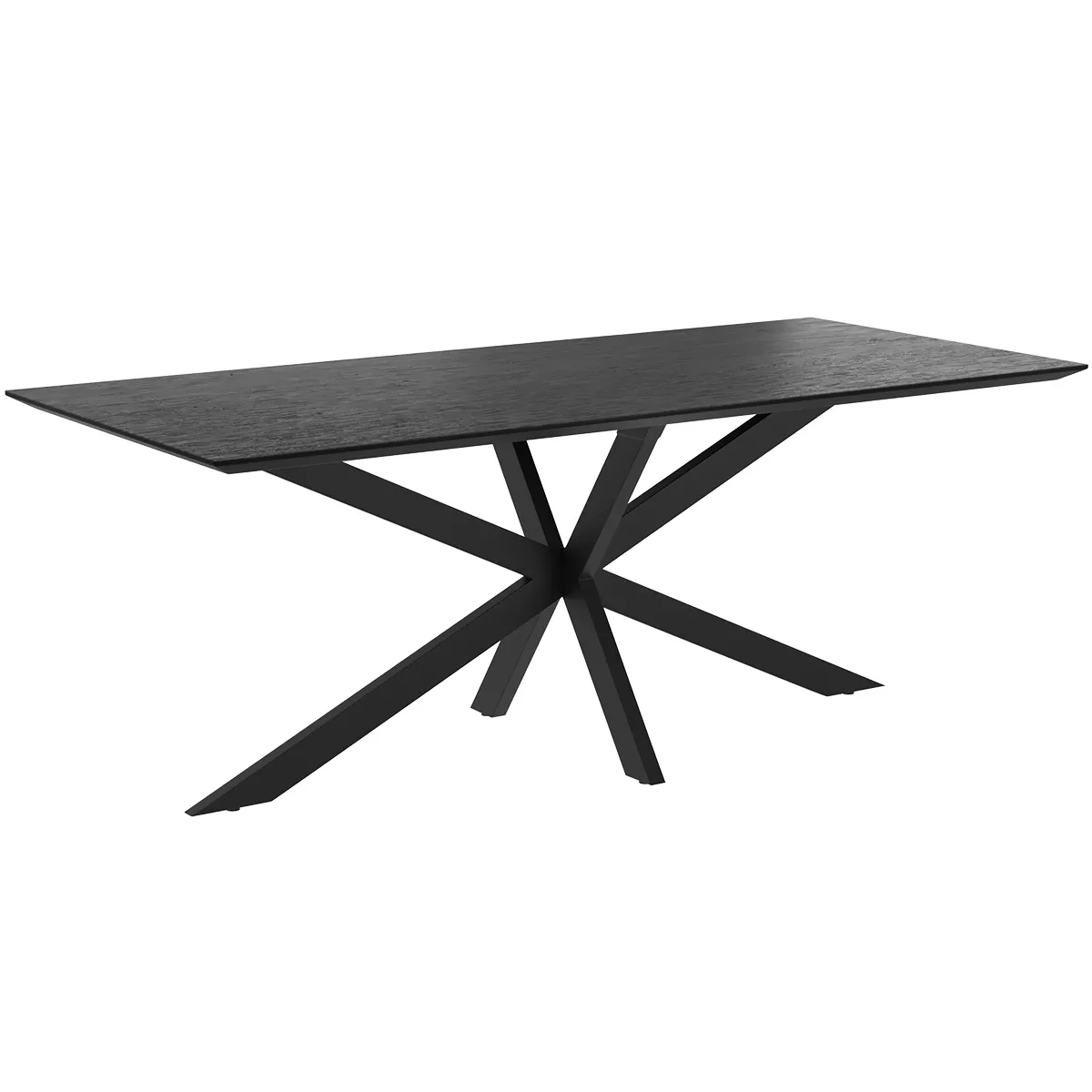 Table rectangulaire Marvel 10 personnes en bois de teck recyclé noir 240 cm