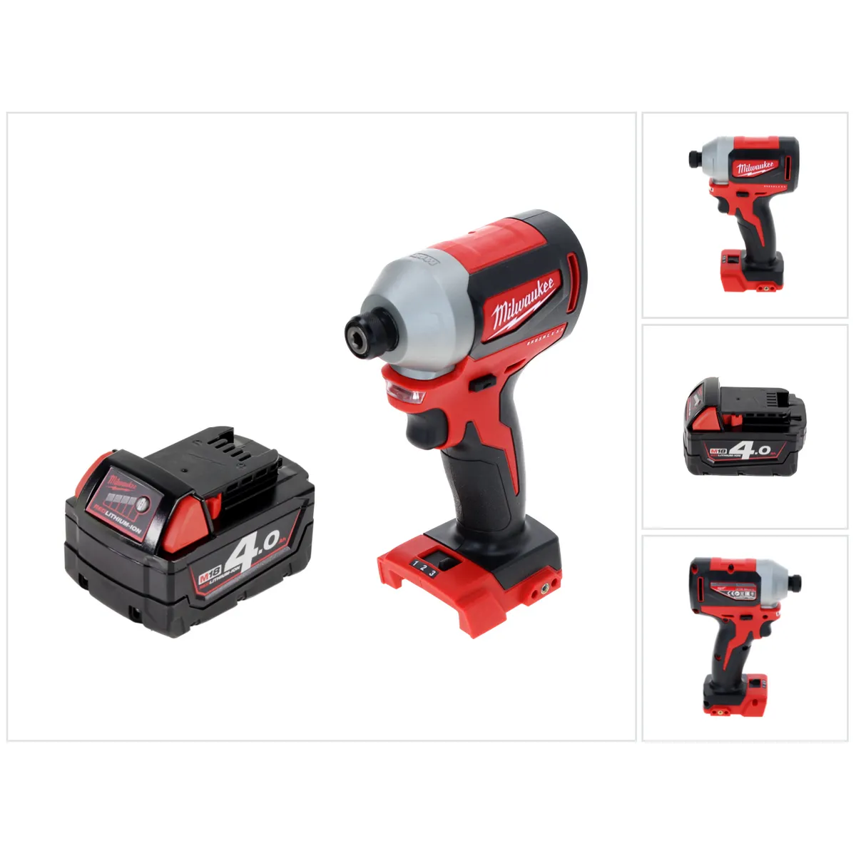 Milwaukee M18 BLID2-401 Visseuse à choc sans fil 180Nm 1/4" Brushless 18V + 1x Batterie 4,0Ah - sans chargeur