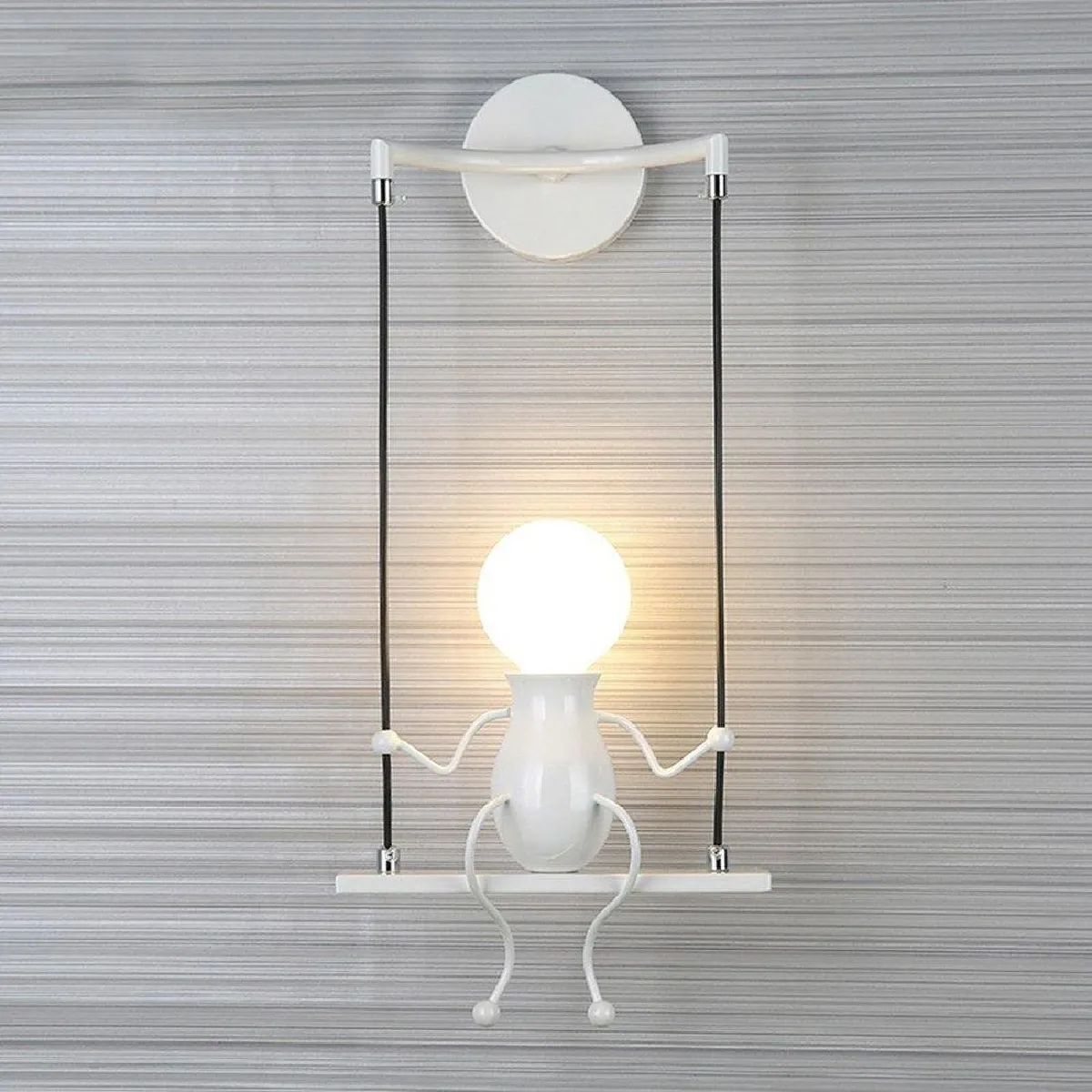 Moderne Lampe Murale Applique Créatif Simplicité Design Petite Personne Créatif E27 Luminaire Blanc pour Chambre d'enfant Couloir Décoratives Eclairage Cuisine Loft Bar