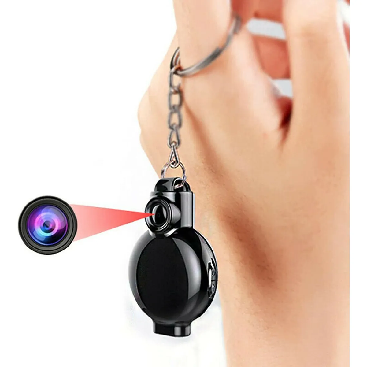 Caméra espion 1080P Mini caméra d'enregistrement de caméra de transport, mini caméra espion d'enregistrement portable rechargeable avec boucle, petit enregistrement vidéo en un clic C- 32 Go(Noir)