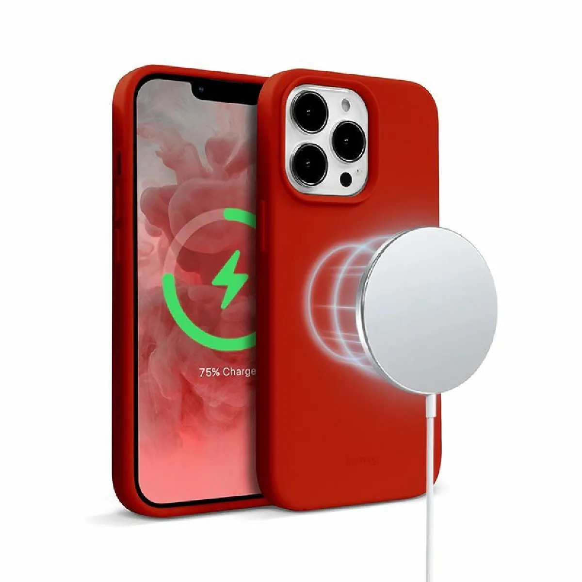 Coque magnétique Crong Color Cover pour iPhone 13 Pro Max (Rouge)