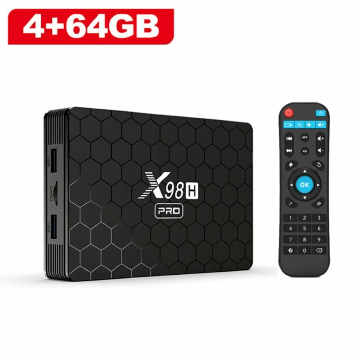 Smart Tv Box Android 12 X98H Pro Quad Core 4K Lecteur Multimédia 2.4G 5G Wifi Bluetooth 5.0 Us Plug 4 64Gb