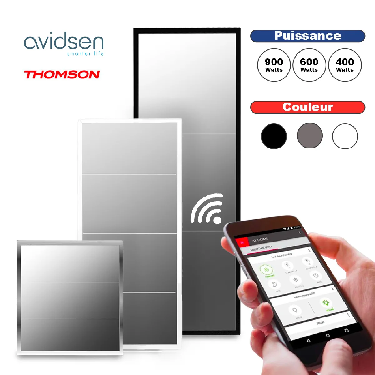 Radiateur Electrique Panneau rayonnant Miroir Chauffage Thermostat connecté et Wifi