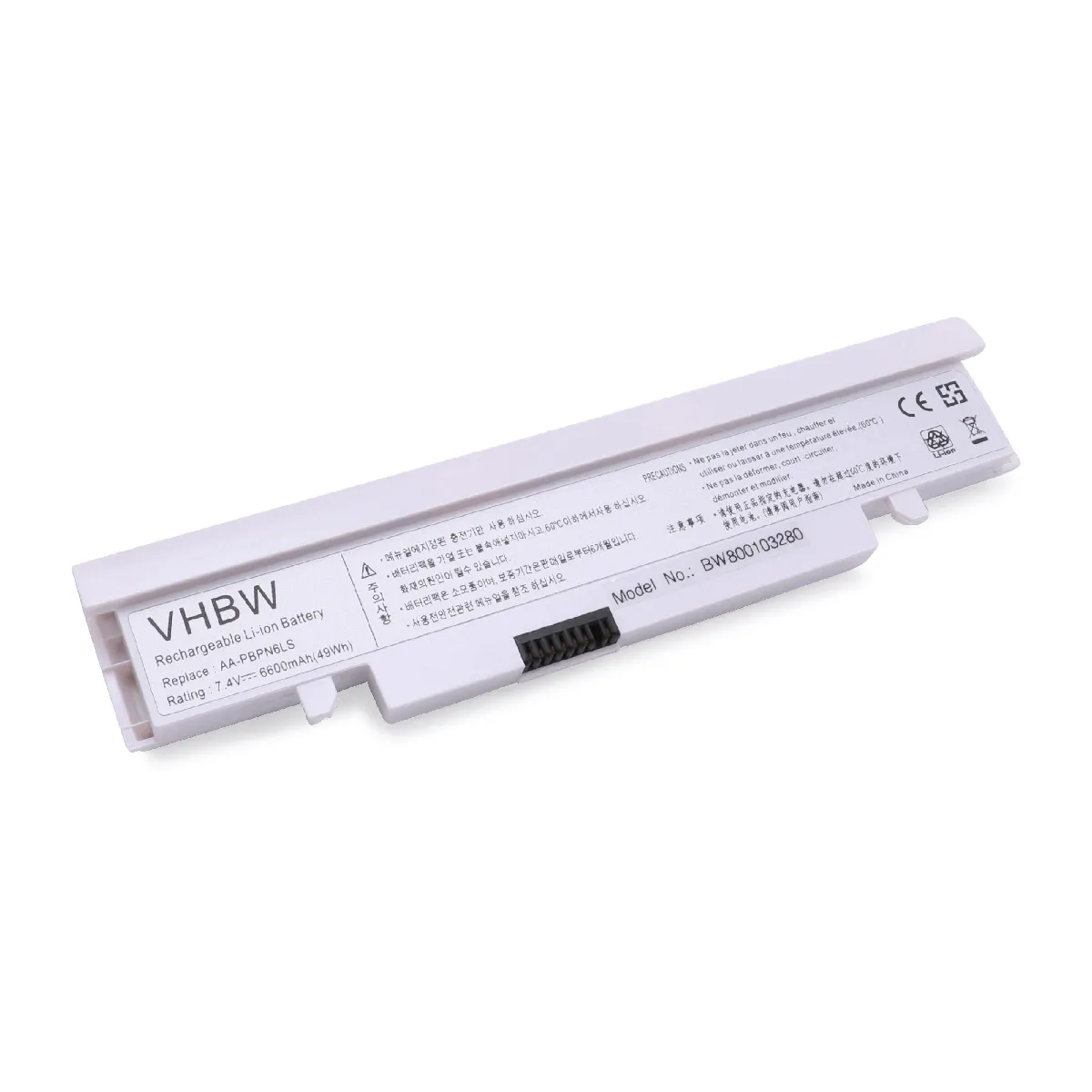 vhbw Batterie remplacement pour Samsung AA-PLPN6LS, AA-PLPN6LW pour ordinateur portable Notebook (6600mAh, 7,4V, Li-ion, blanc)