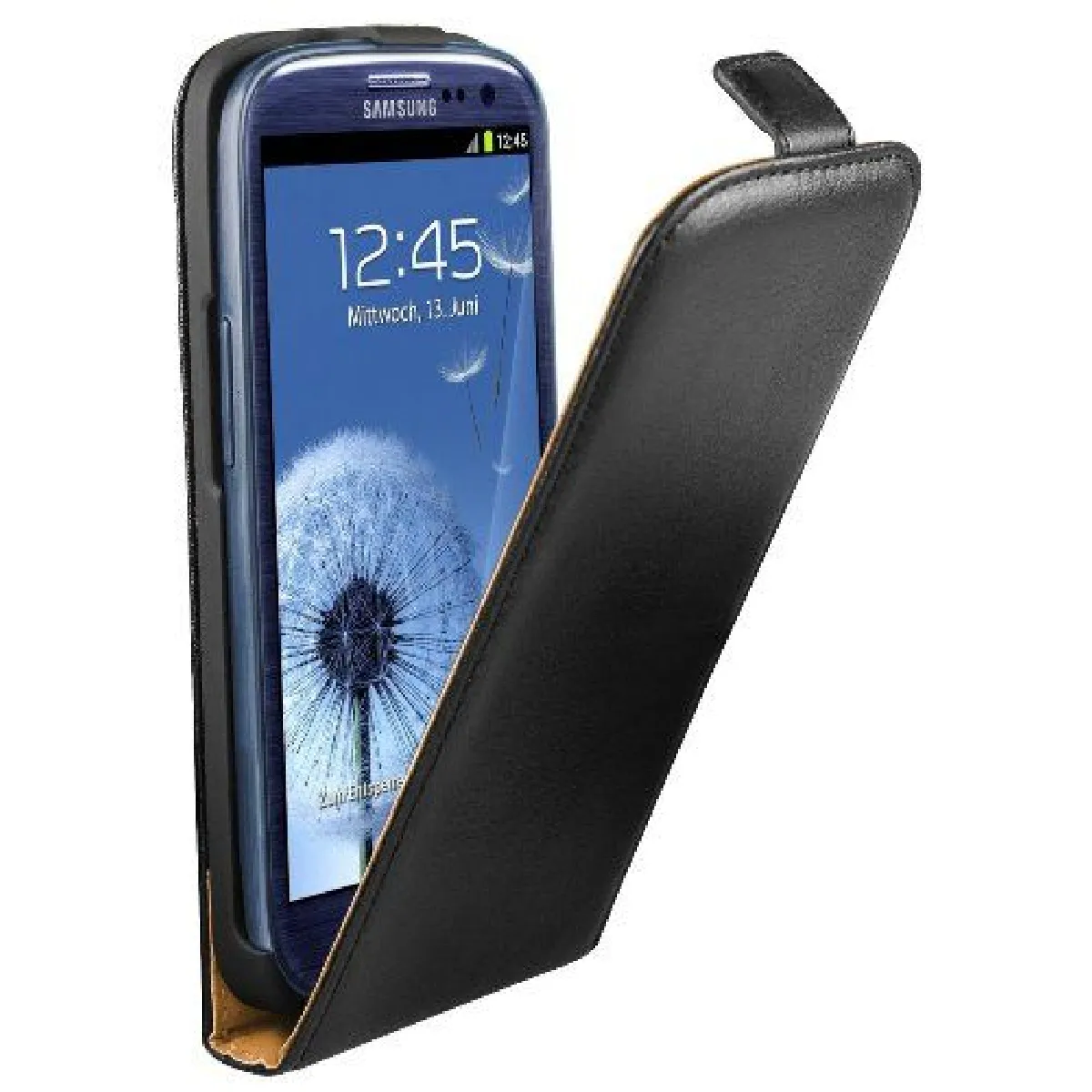 mumbi PREMIUM Cuir véritable Housse Samsung Galaxy S3 - Coque Étui Galaxy SIII Etui Protecteur Flip Style Noir