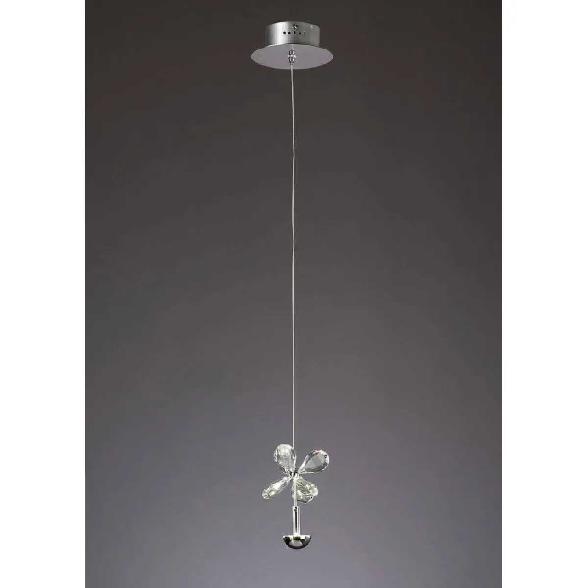 Suspension Aviva 1 Ampoule 4000K LED chrome poli/cristal