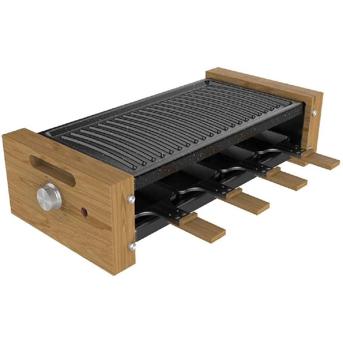 Appareil à raclette pour 4 personnes 1200w bois noir