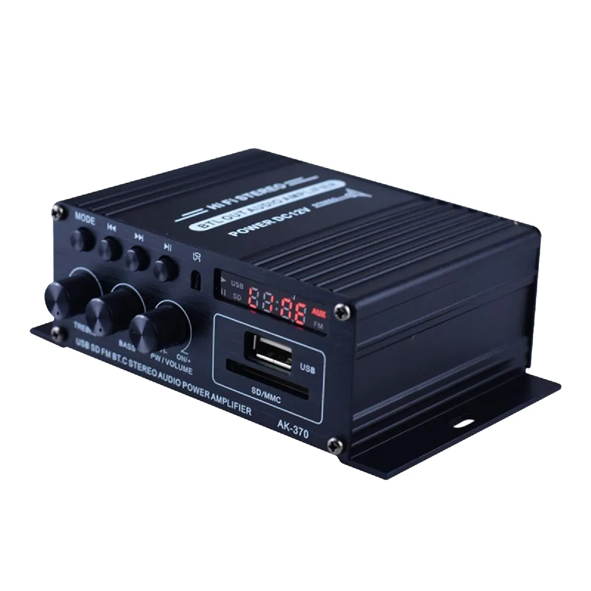 Mini Audio Amplificateur de Puissance Amp Haut-Parleur Numérique Bluetooth 12V LCD Affichage, Double Canal