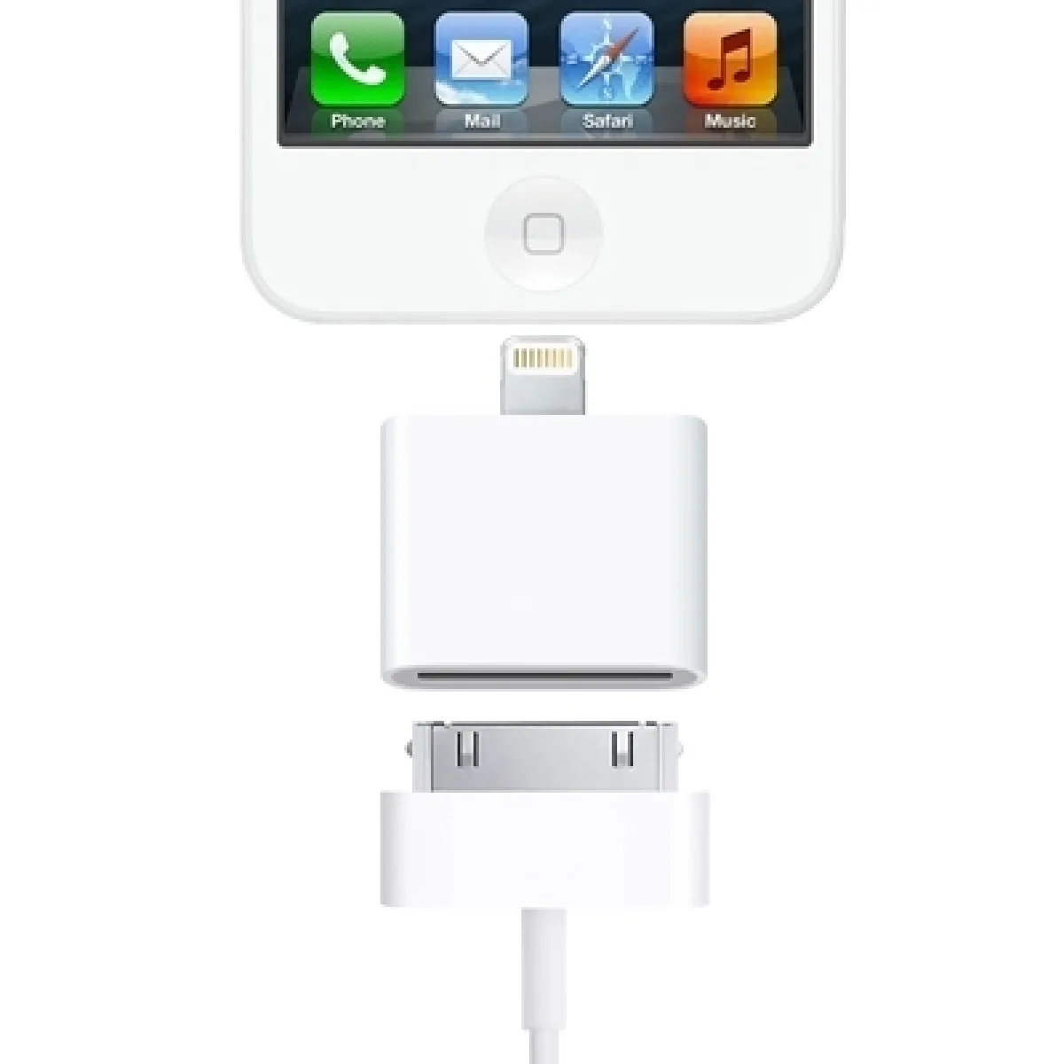 Adaptateur blanc pour iPhone 6 & 6 Plus, 5 / 5S / 5C, iPad mini / mini 2 Retina, iPod touch 5, 4, Nano 7 Lightning à 30pin adaptateur,