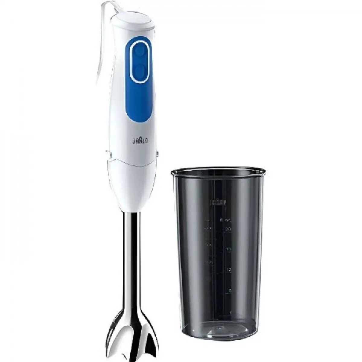 Mixeur Electrique BRAUN MQ3000WH plongeant Smoothie Plus - Blanc et Bleu